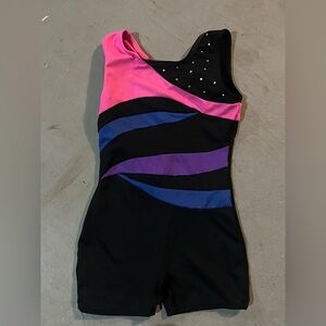 Danskin Pink and Black Bodysuit Dynamic Design